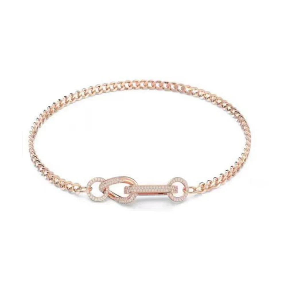 New Swa Concealed Pink Heart shaped Romantic Pendant Kirin Fashion High end Moon Versatile Accessory Necklace