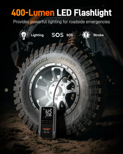 WOLFBOX 4000A Jump Starter with 160PSI Air Compressor, 12V Car Battery Booster, 65W Fast Charge, 24000mAh Portable Tire Inflator
