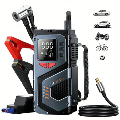 Best-seller Car Jump Starter For 12V Petrol Diesel Cars With 150PSI Air Pump/Light/Pressure Gauge,Portable Booster Jump Starter