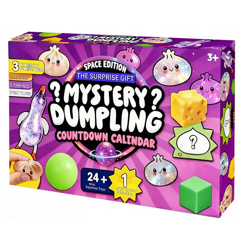 2026 New Squishy Bun Advent Calendar 24 Day Mystery Bun Countdown Box Slow Rising Dumpling Fidget Toy Set for Stress Relief Gift