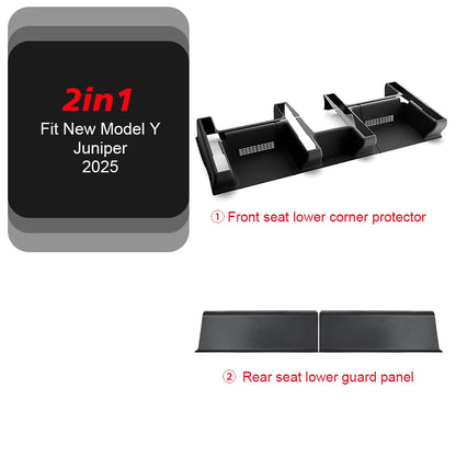 TESY For Tesla Model Y Juniper Launch Standard TPE Under Seat Corner Guard Seat Slide Rails Protector Cover Anti-Kick Decor