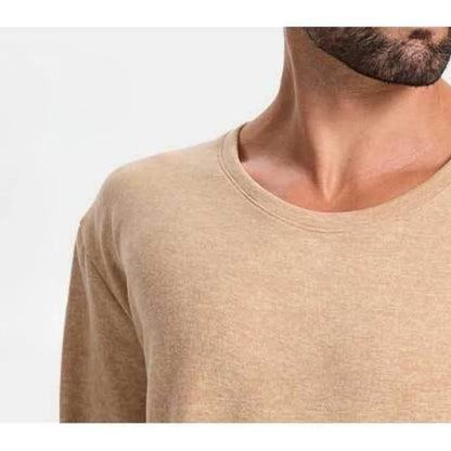 Men's Autumn and Winter Long-sleeved One-piece Nightdress Knee Bathrobe Long Nightgown Integrated Loungewear Wool Silk Pajamas