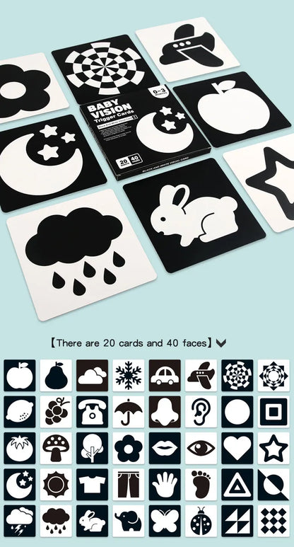 Black and red visual early education card for newborns, visual stimulation of color cognition, flashing new children's early edu