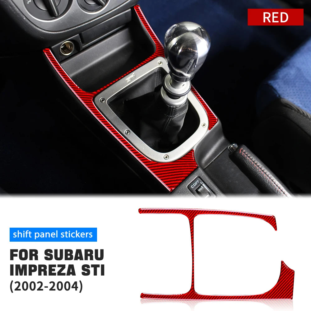 For Subaru Impreza WRX STI 2002-2004 Manual Gear Shift Panel Cover Soft Carbon Fiber Sticker Car Interior Trim Accessories Kit