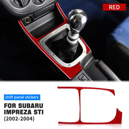 For Subaru Impreza WRX STI 2002-2004 Manual Gear Shift Panel Cover Soft Carbon Fiber Sticker Car Interior Trim Accessories Kit