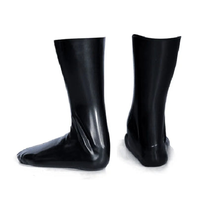 Latex 2D Socks Sexy Knee Hosiery Plain Cosplay Seamless Without Glue one piece Stocking  0.6mm Extra Thickness