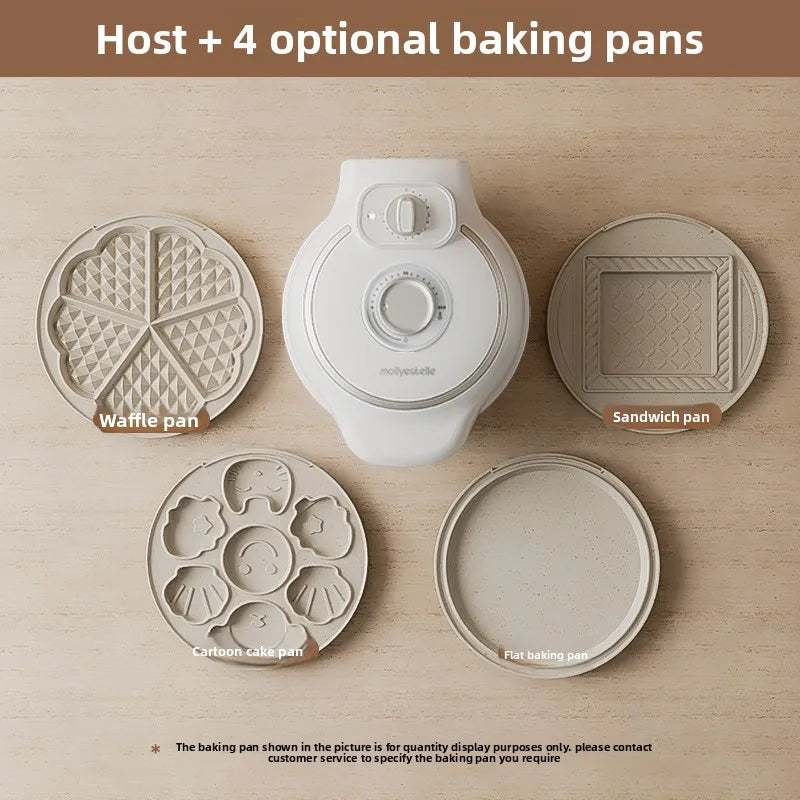 220V mollyestelle Electric Breakfast Maker for Egg Waffle Sandwich Pancake with Timer