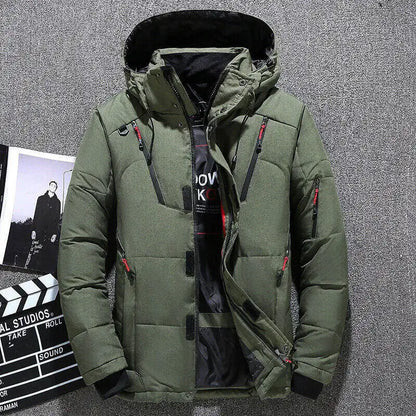 -20 Degree Down Jacket Male Winter Parkas Men White Duck Down Jacket Hooded Outdoor Thick Warm Padded Snow Coat Oversize M-4XL