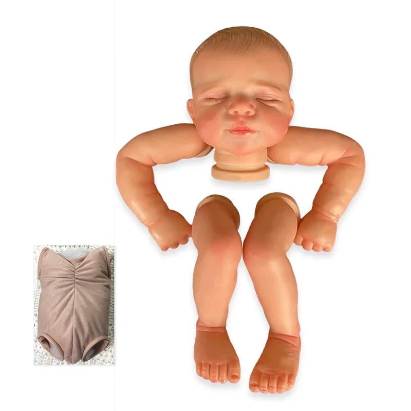 19inch Painted Kit Pascale Reborn Doll Parts Sleeping Baby with 3D Skin Painted Visible Veins Included Cloth Body