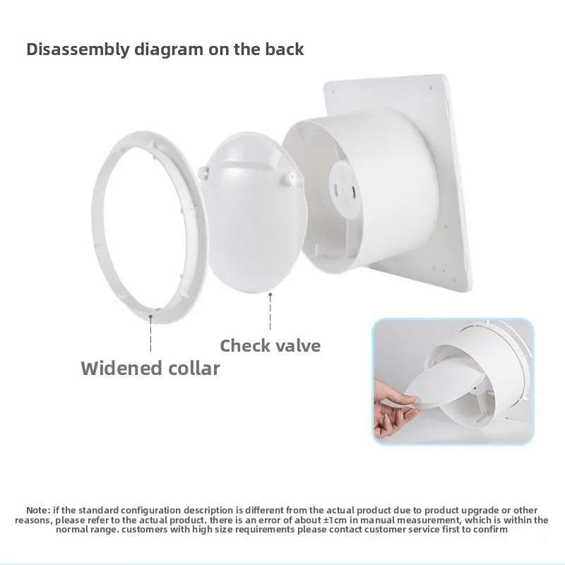 4"6"8" Electric Exhaust Fan Toilet Powerful Mute Extractor Household Wall Kitchen Inbline Duct Fan Ventilation Fan