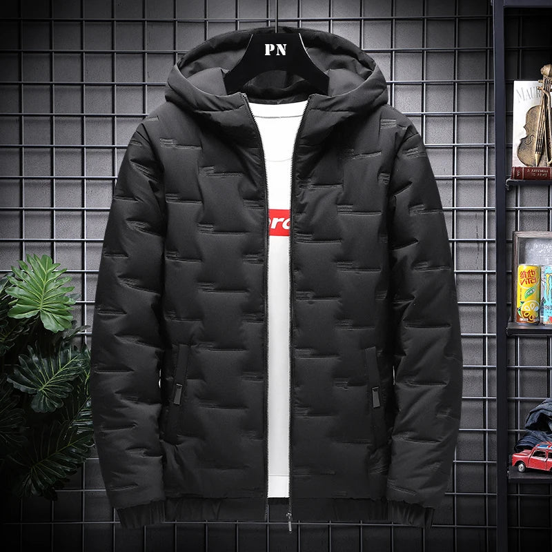 Fashion Winter Men's Padded Hooded Parkas Warm Clothes Trendy Down Cotton Puffer Jacket Loose Coats Thickened Warm Bread Jackets