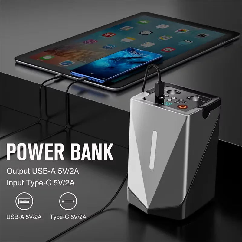 12000mAh Multi-Function Car Jump Starter&Air Compressor&Air Blower 12V Portable Battery Booster  Inflator Fast Charging