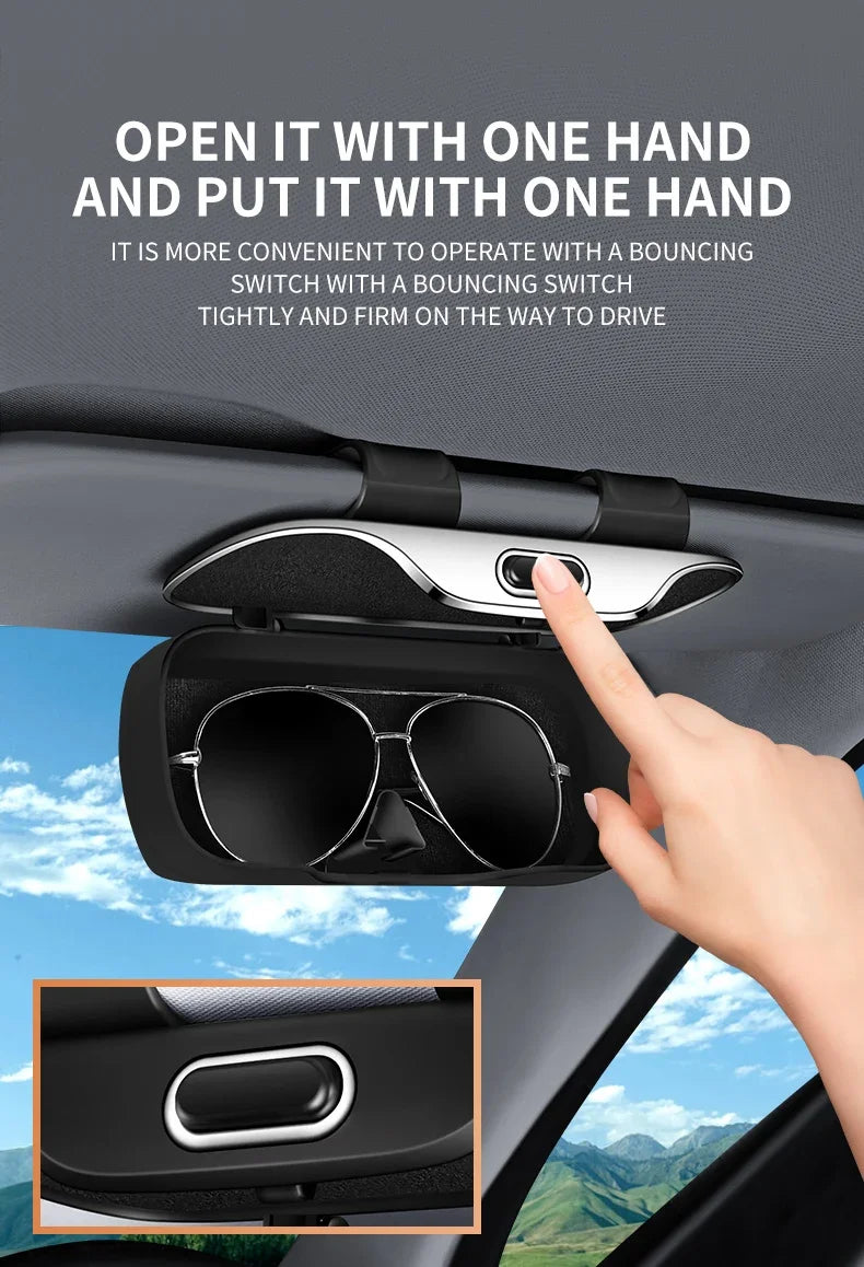 Car Eyewear Case Box Sunglasses Holder Sun Visor Storage Protective Frame Box Glasses Clip For Toyota GR Sport Rav4 Yaris Camry