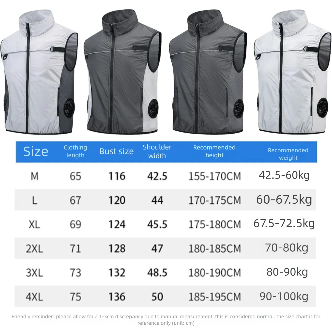 Summer New Side Fan Vest USB Refrigeration Air Conditioning Clothing for Men Women Outdoor Heat Protection Fishing Work Clothes