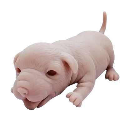 IVITA 18CM Full Silicone Reborn Dog Doll Unpainted with Realistic Eyes Collectible Art Toy for Children Christmas Gift
