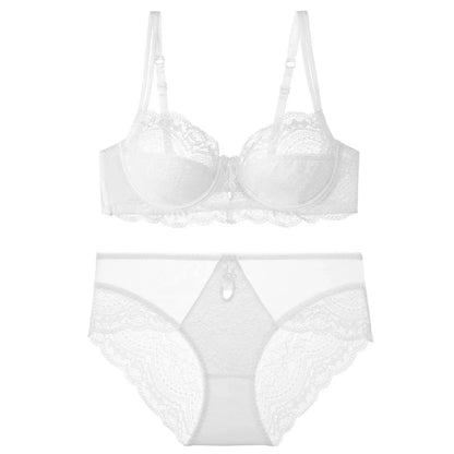 Plus Size Minimizer Bra Set DE Cup Large Bust Thin Cup Soft Underwire Anti Sagging No Show Breathable Daily Lingerie Underwear