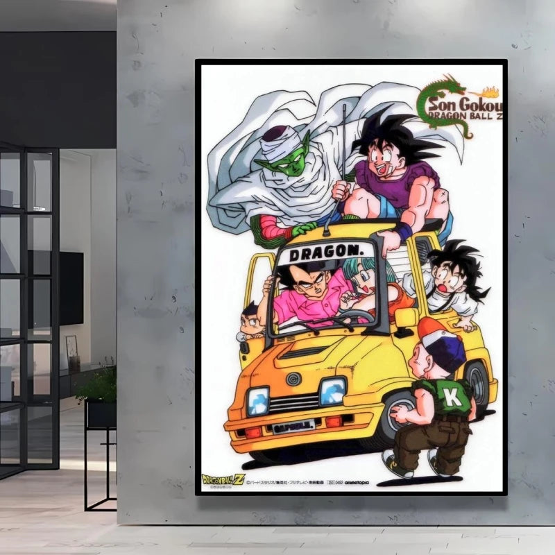 Dragon Ball Poster Super Saiyan Wall Art Goku Themed Painting Vivid Battle Design Durable Canvas Perfect for Anime Room Decor