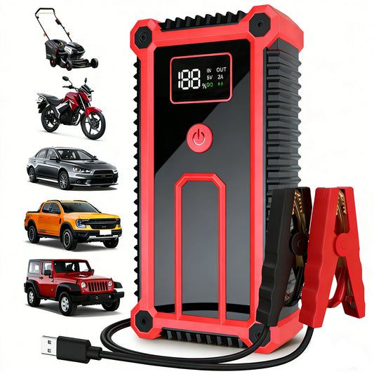 3000A Multi-Function Emergency Jump Starter, 12V Portable Power Bank, Outdoor Emergency Charging, Suitable for All Vehicle Types