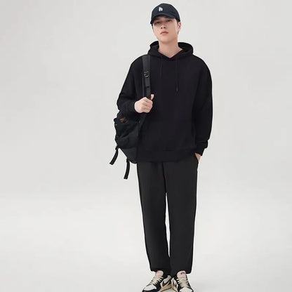 Men's Plus Size Casual Suit Hoodies Sweatshirt Sweatpants Straight-Leg Pants Loose Fit Versatile Casual Autumn Winter Sports Set