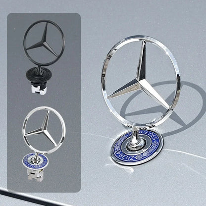 Car Bonnet Label Badge 3D Star Zinc Alloy Car Front Hood Emblem Mercedes Benz  W203 W204 W205 W206 W212 W213 W222 W223 E300 WWWA