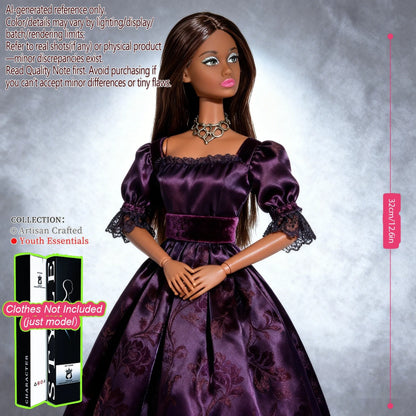 1/6 Scale 12-Joint BJD Doll, Realistic Changeable Makeup, Premium Craft Display (No Clothing)
