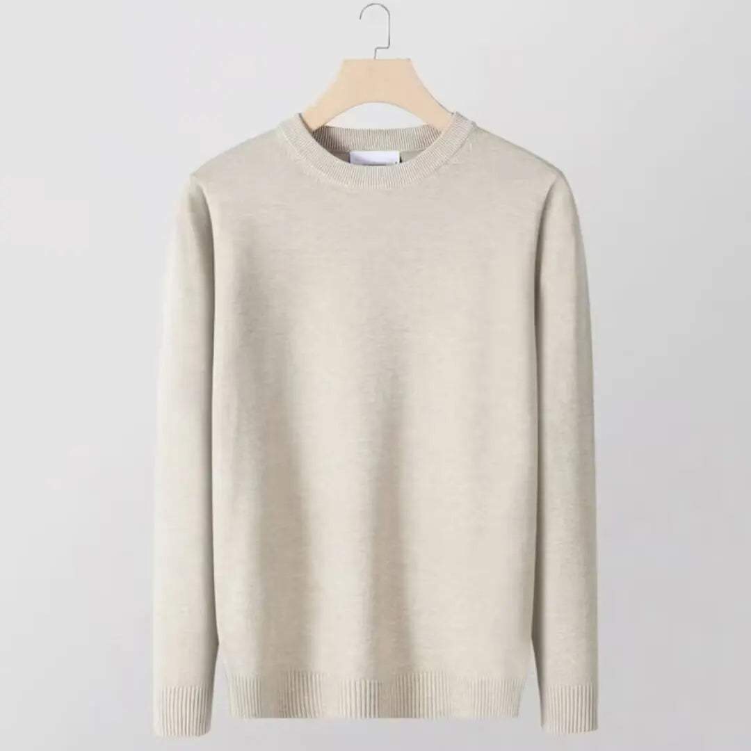 Sweater men's round neck solid color inner layer base sweater new 2025 autumn warm top sweater knitwear multi color selection