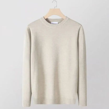 Sweater men's round neck solid color inner layer base sweater new 2025 autumn warm top sweater knitwear multi color selection