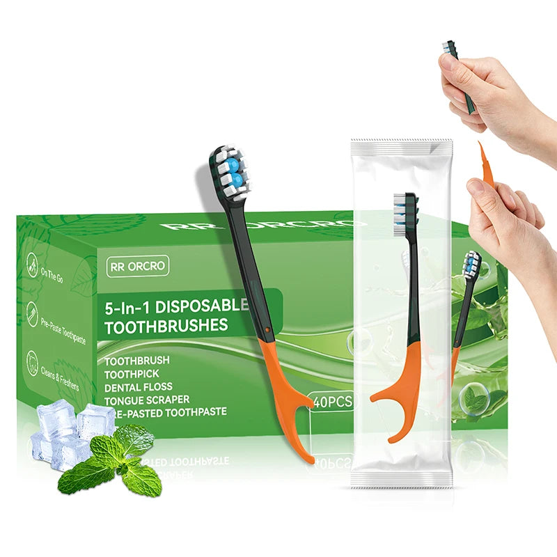 Exploded Bead Toothbrush Disposable Adult Cleaning Tooth brush Portable Travel Brush Head With Dental Floss