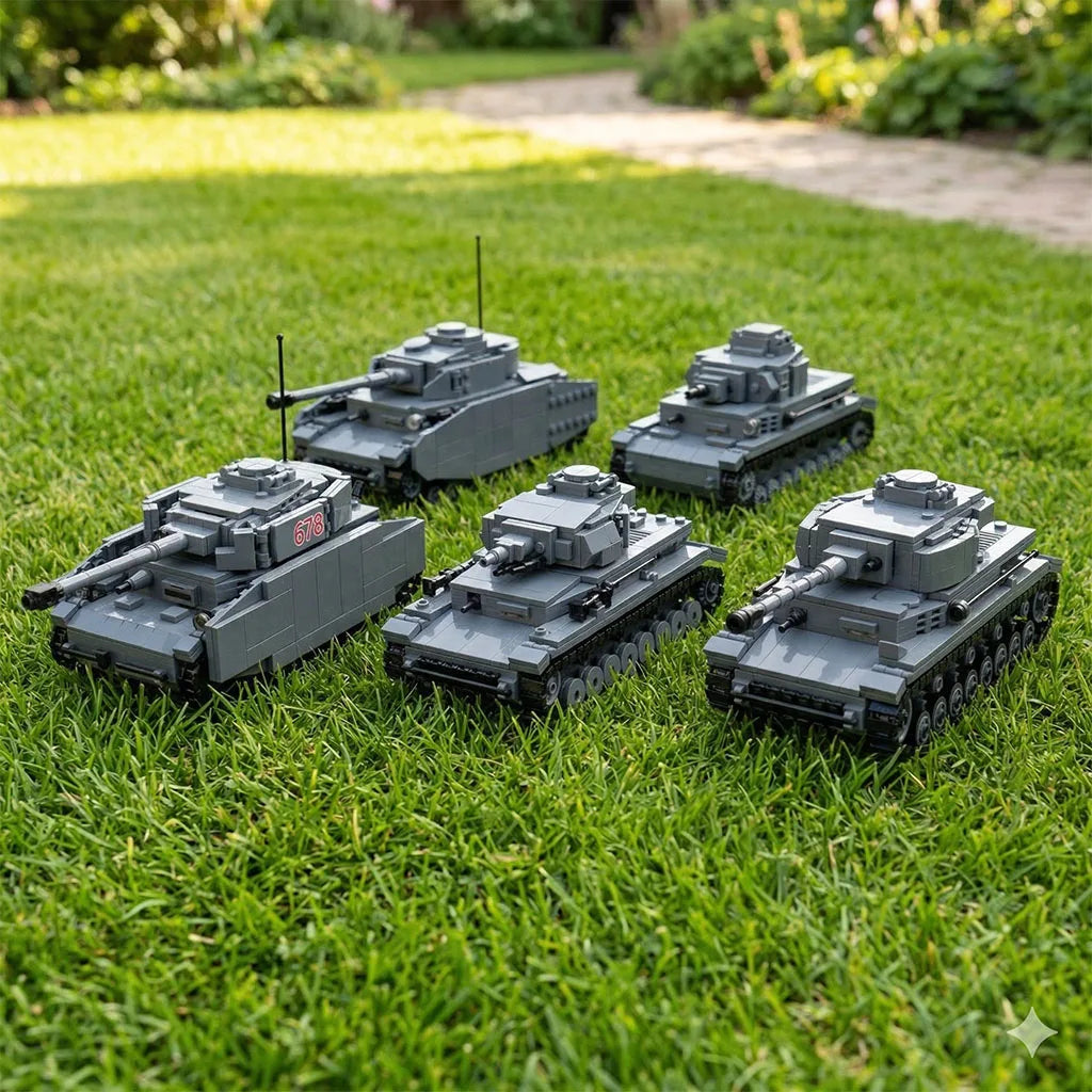 WW2 German Panzer IV Tank D F G J H Collection Building Blocks Set Military Armored Vehicle Bricks WWII PZ IV Model Toy Gift