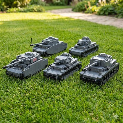 WW2 German Panzer IV Tank D F G J H Collection Building Blocks Set Military Armored Vehicle Bricks WWII PZ IV Model Toy Gift