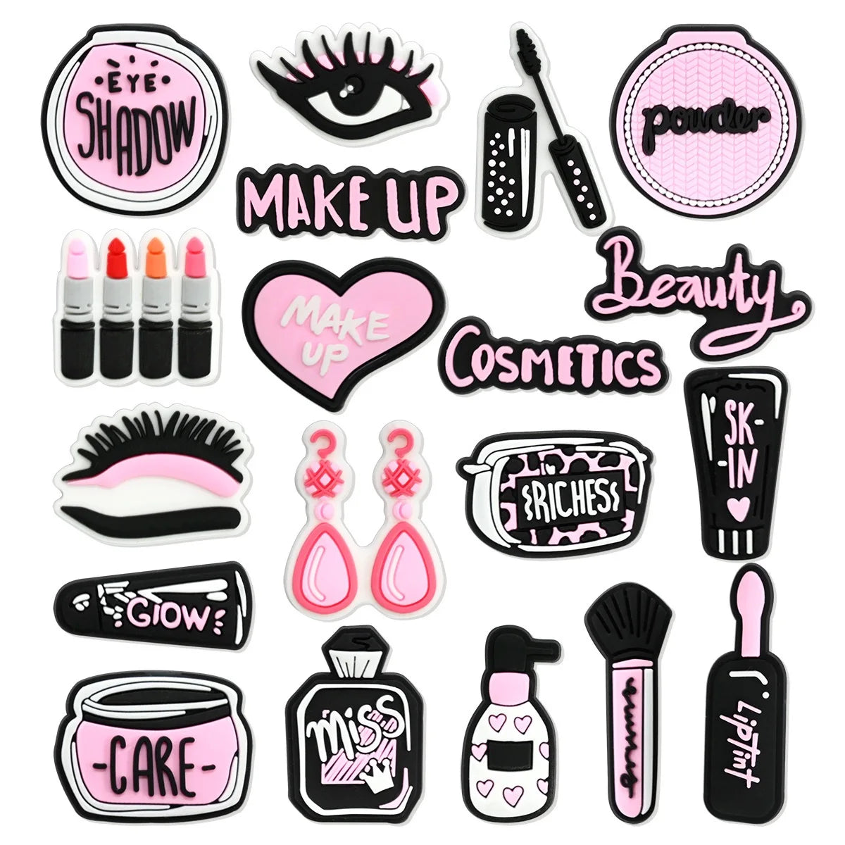 20-100pcs Makeup Supplies Pattern Shoe Buckle Accessories PVC DIY Sandal Shoes Charms Clogs Pins Decor Kids Woman Party Gift