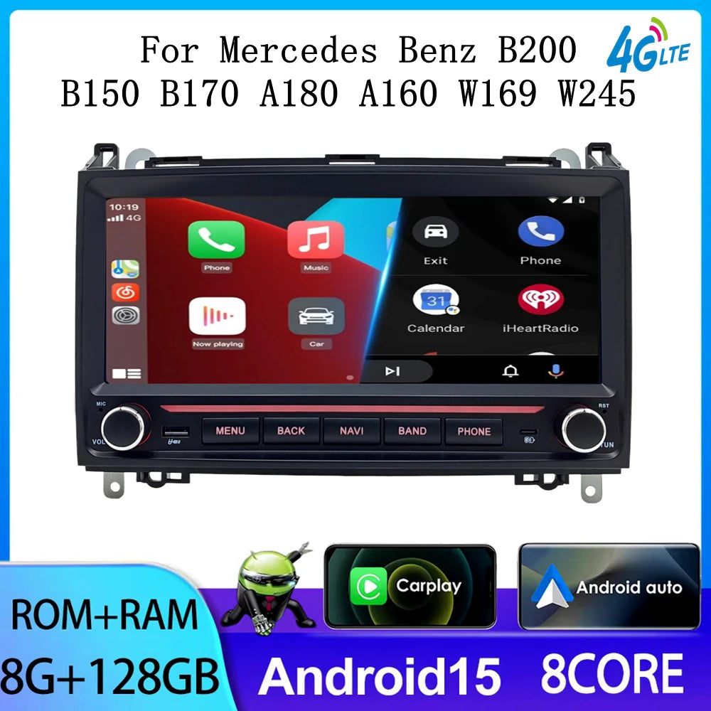 CarPlay Android auto Radio For Benz B200 W245 W169 2004-2016 Viano VITO W639 2006-2016 Car Intelligent System GPS Navigation 4G
