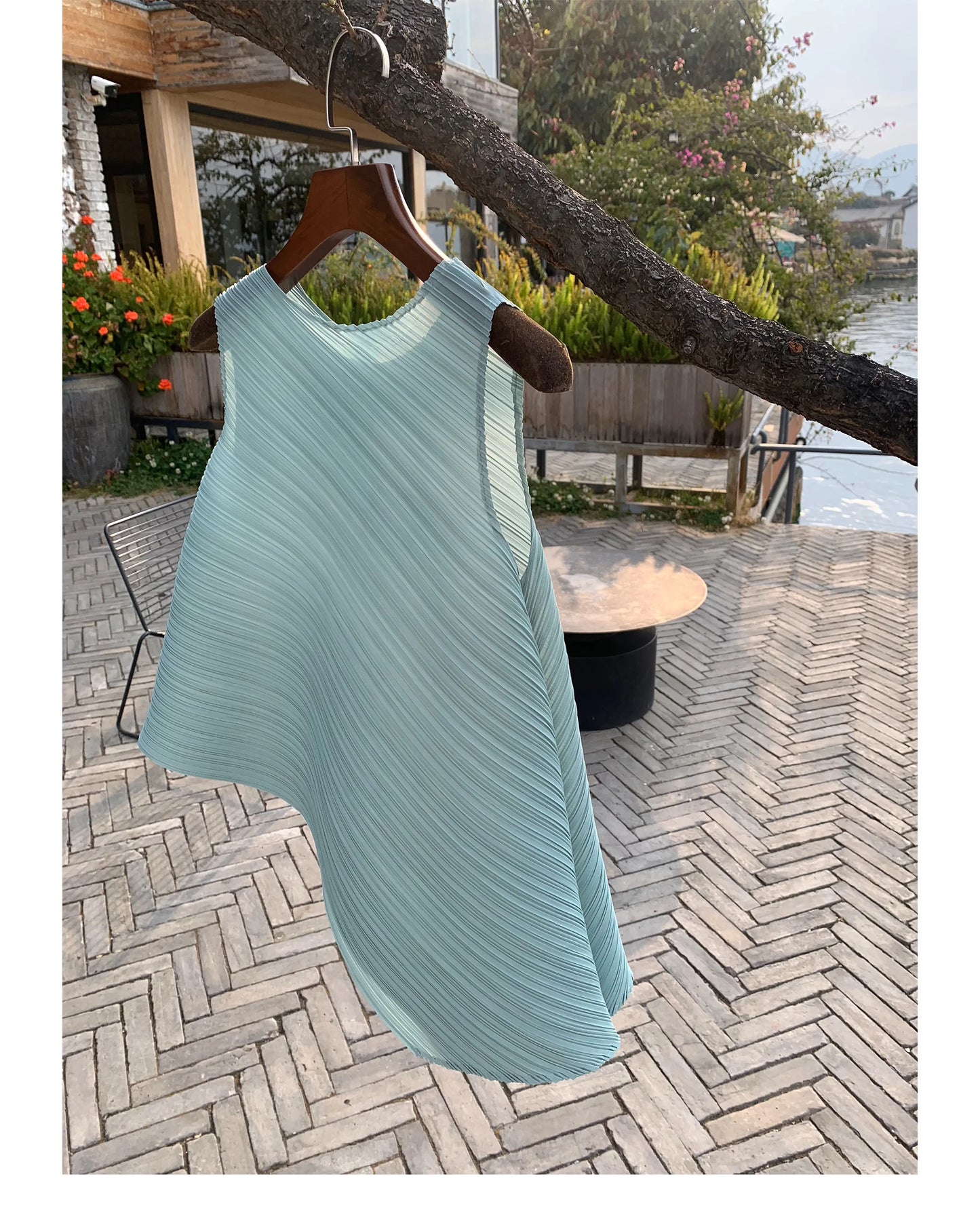 Unique Folded Design Sleeveless Top Set for Small Women Elegant Suitable Travel Wear Polyester Summer T-Shirt round Neck High...