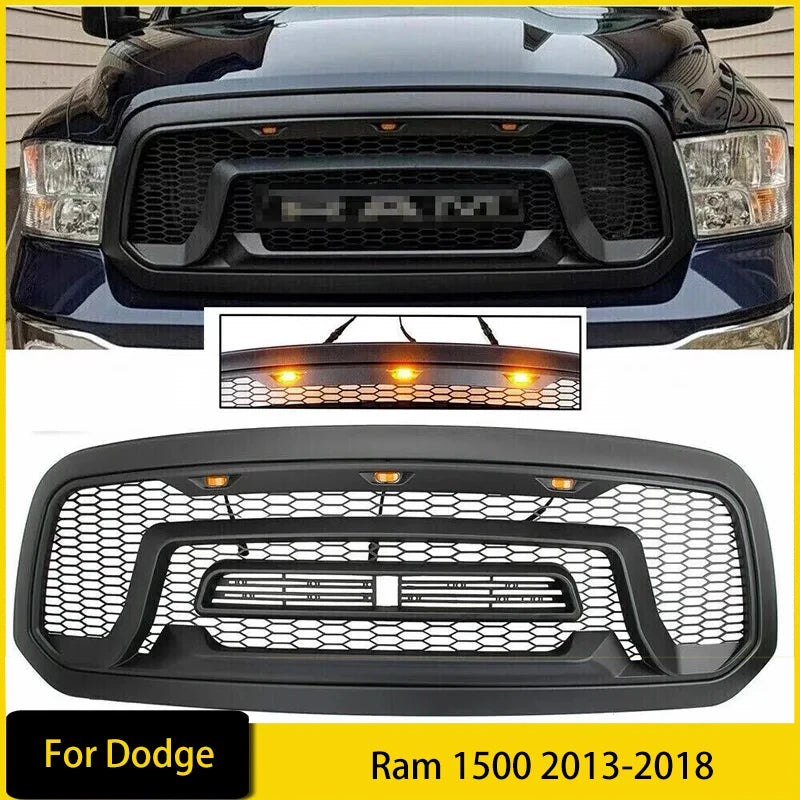 Raptor Style Front Mesh Grill Racing Grille Bumper Mask Replacement Grid For Dodge Ram 1500 2013-2018 Air intake grille