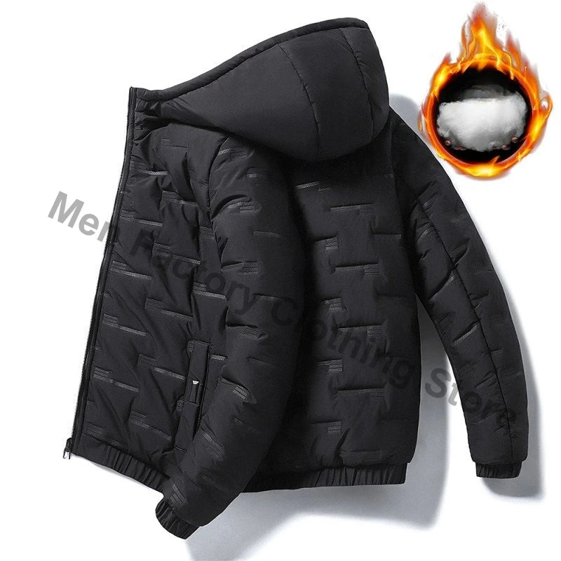 Winter Trendy Parkas Cotton-padded Coats Jacket Men Parkas Outdoor Hooded Coat Casual Windbreaker Thick Warm Coat Men Jacket