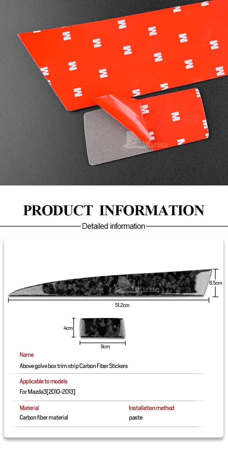 Real Soft Carbon Fiber For Mazda 3 2010 2011 2012 2013 Co-pilot Dashboard Holder Trim Interior Cover Sticker Car Accessories
