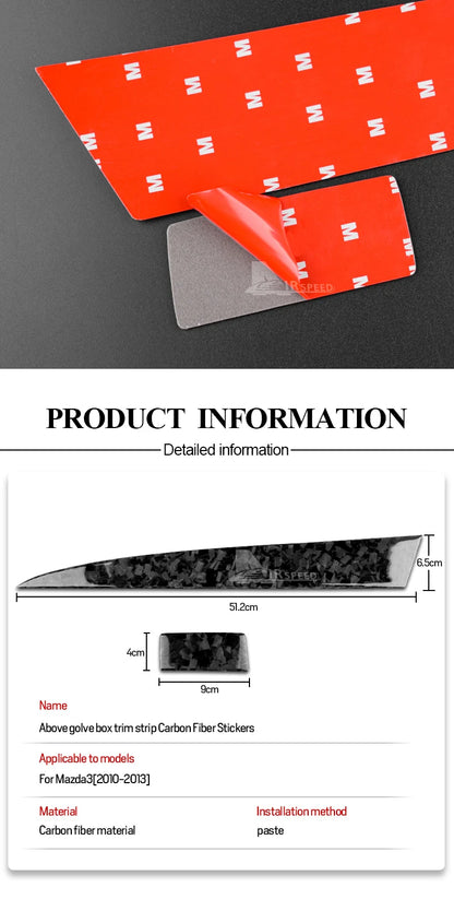 Real Soft Carbon Fiber For Mazda 3 2010 2011 2012 2013 Co-pilot Dashboard Holder Trim Interior Cover Sticker Car Accessories