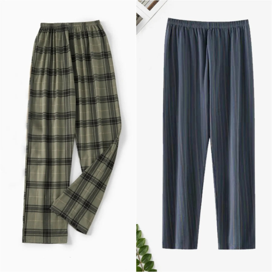 Pajama Pants Men's Pants Autumn and Winter 2025 New Printed Loose Pants Pure Cotton Spring & Fall Home Pants