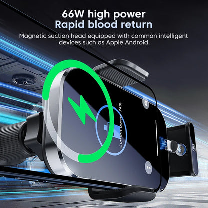 Universal Car Wireless Charging Mobile Phone Holder Air Outlet Mount Transparent Vehicle Navigation Bracket for Smartphones