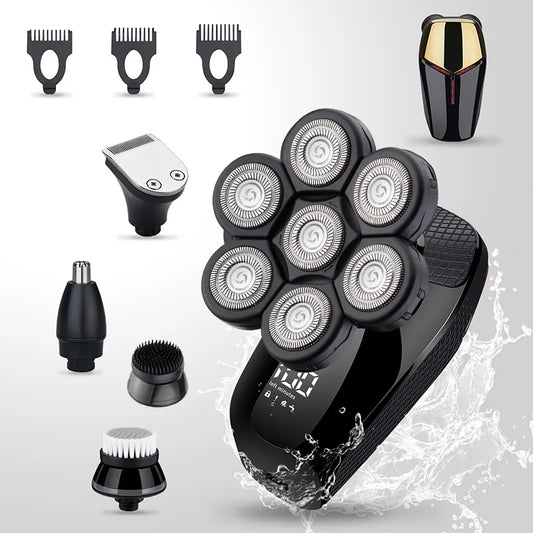 Men's Electric Shaver Multifunctional Bald Head Shaver Rechargeable Beard Razor Portable Shaving Machine for Men Daily Grooming