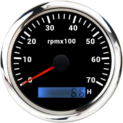 ELING 85mm Auto Marine Tachometer RPM Meter Gauge 3K 4K 6K 7K 8K REV Counter LCD Hourmeter with 7 Backlights 12V 24V