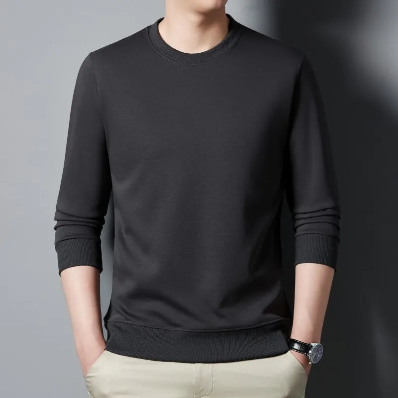 Top Quality New Brand Casual Fashion Crewneck Simple Trendy Loose Fit Pullover No Hood Hoodies Sweatshirts Mens Clothes 2025