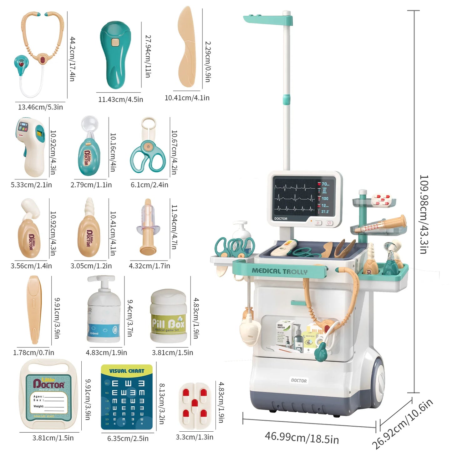 Children's Doctor Toy Set Role-Playing Injection and Stethoscope Simulation for Medical Play Birthday Gift for Boys and Girls
