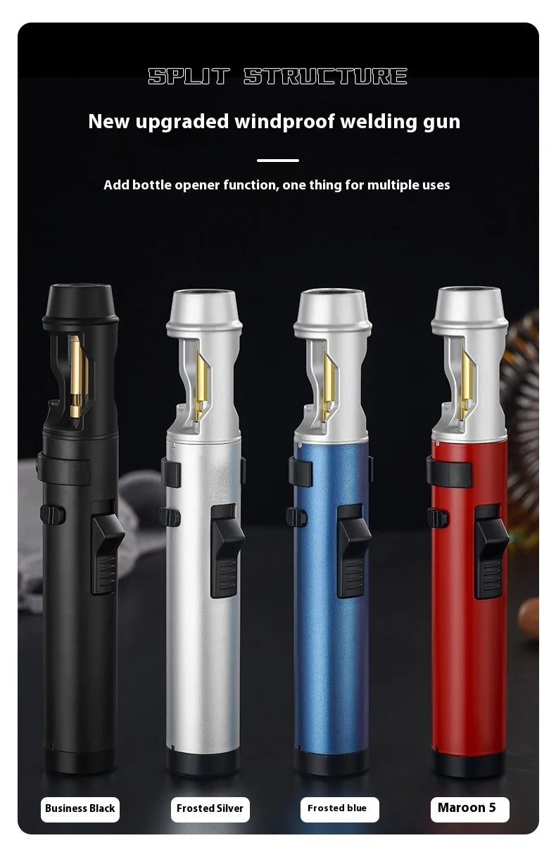 Powerful Metal Gas Lighter Windproof Kitchen Cooking Torch Flame Jet Barbecue Smoking Accessories Cigar Lighters Men's Gift