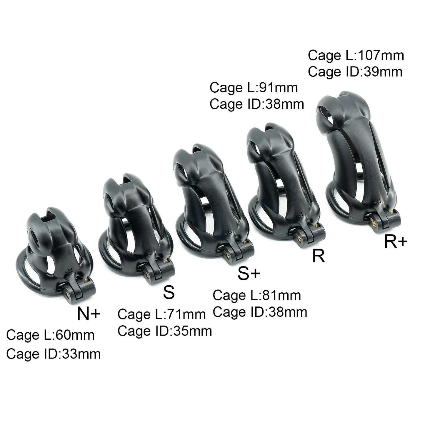 Black Curved Ring Cuckold Male Chastity Device Long Plastic Cock Cage Penis Lock Sex Toys for Men