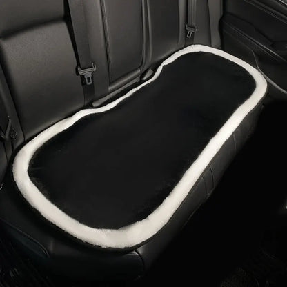 Winter New Cartoon Plush Car Cushion Simple Black White Thickened Anti Slip Women's Auto Seat Pad Cute Interior Modification