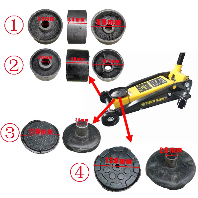 3T Horizontal Hydraulic Jack Accessories - 2.5Tons 3 Tons Torsion Spring Universal Wheel Pallet Front Wheel for Workshop Repair