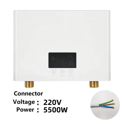 5500W/3000W Instant Water Heater Wall-Mounted Electric Water Heaters for Bathroom Hot Water Shower and Home Kitchen Heating 220V