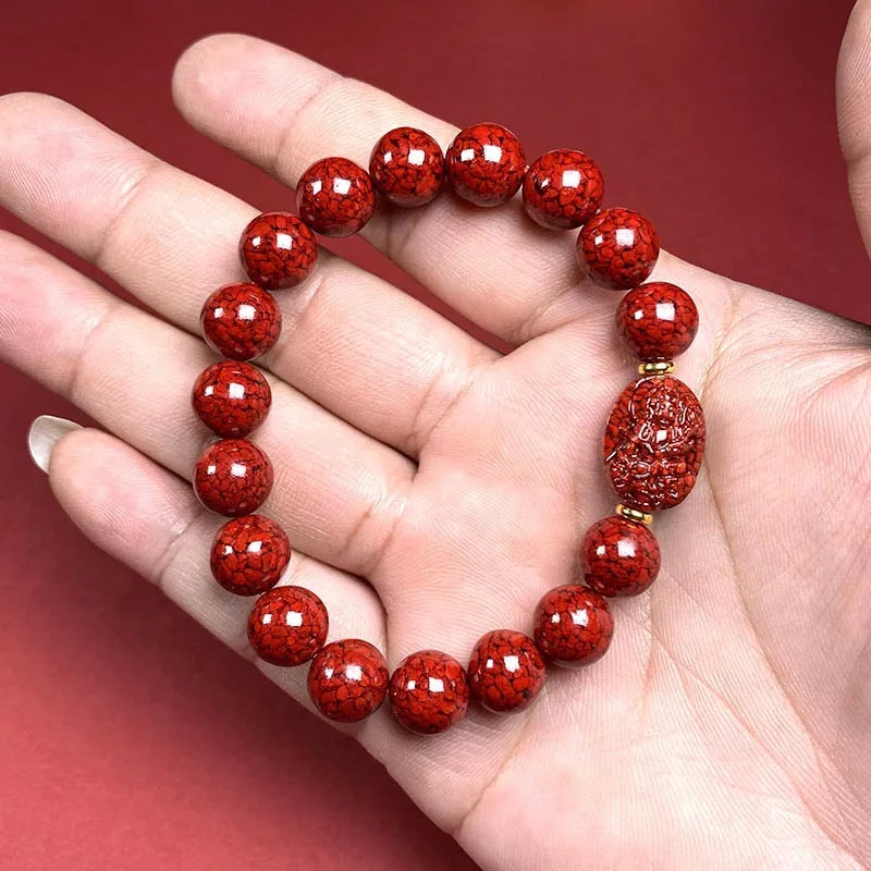 Crystal Cinnabar Bracelet, Women's Patron Saint Jewelry, Fashion Jewelry, Gifts for Friends