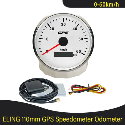 Newest Universal 110mm GPS Speedometer 60K 80K 120K 200K with GPS Antenna and 7 Colors Backlight for Boat Truck Car